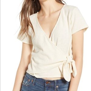 Madewell Texture & Thread Faux Wrap Top